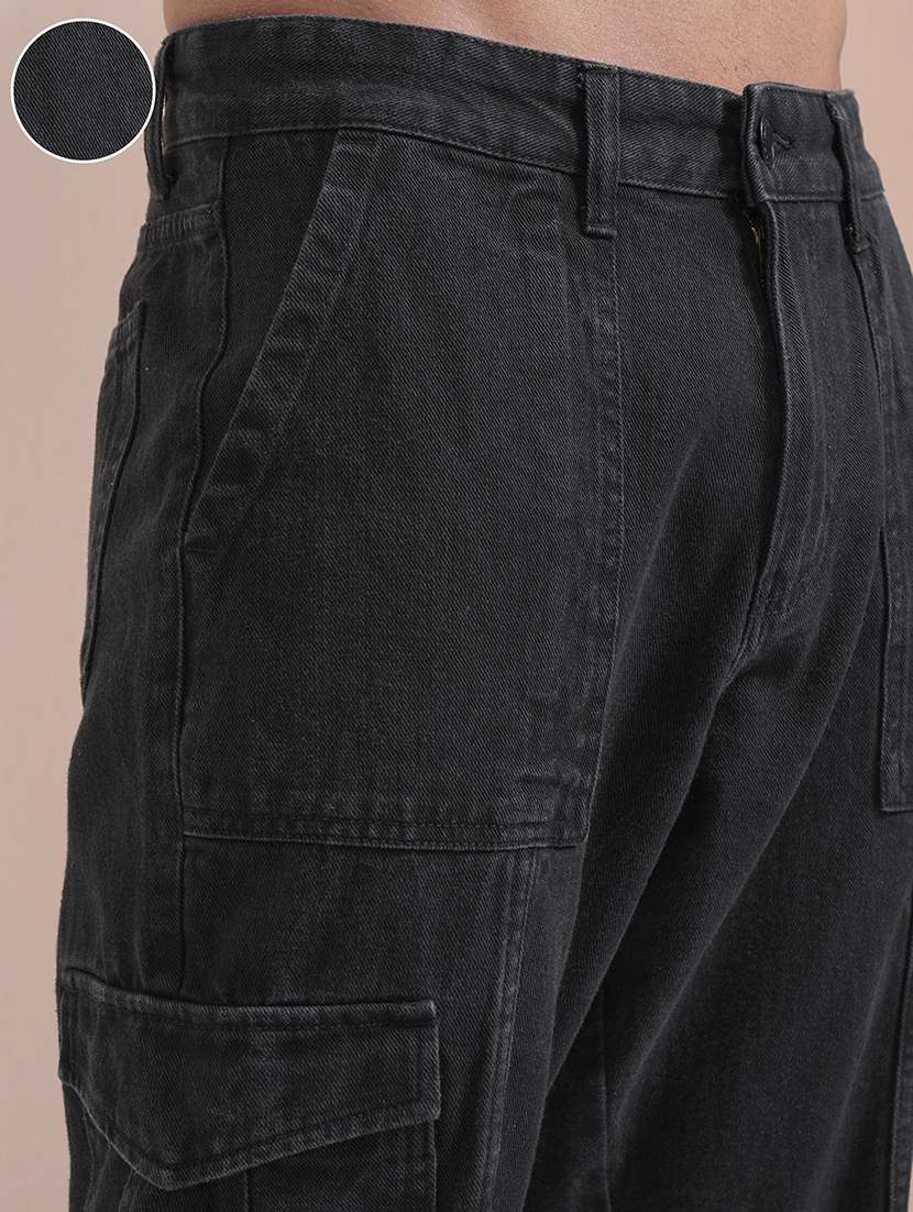 men solid  black cotton jean - 22462856 -  Standard Image - 2