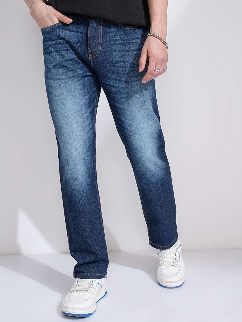 men blue cotton jean