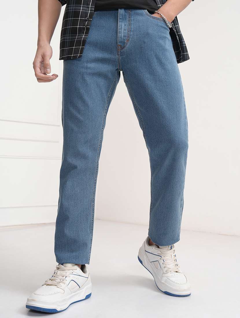 men blue cotton jean
