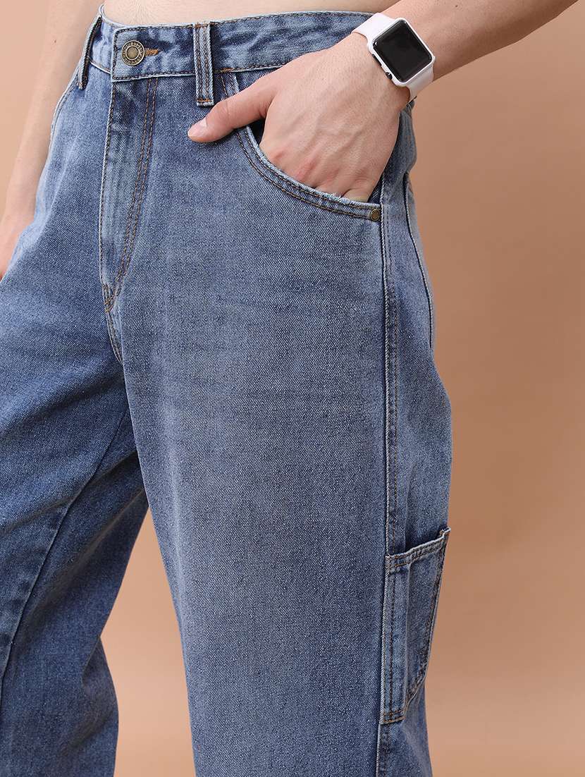 men blue cotton jean - 22462881 -  Standard Image - 2