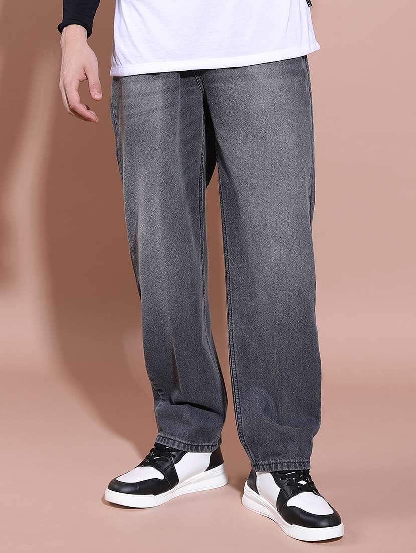 men grey cotton jean