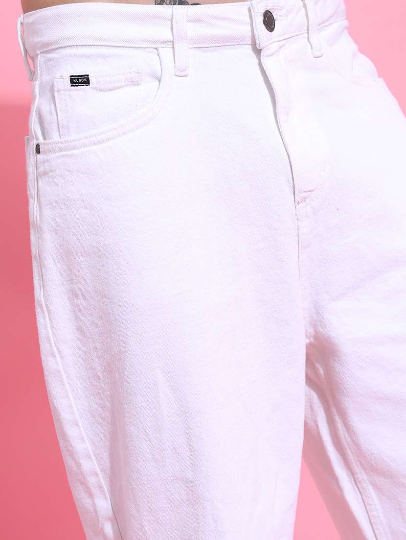 Men White Cotton Jean - 22462898 -  Standard Image - 2