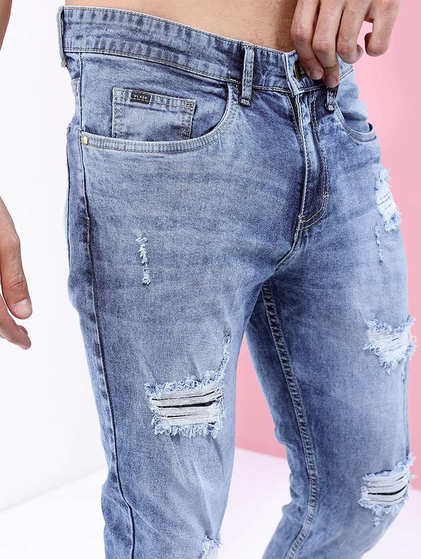 men blue cotton jean - 22462912 -  Standard Image - 2