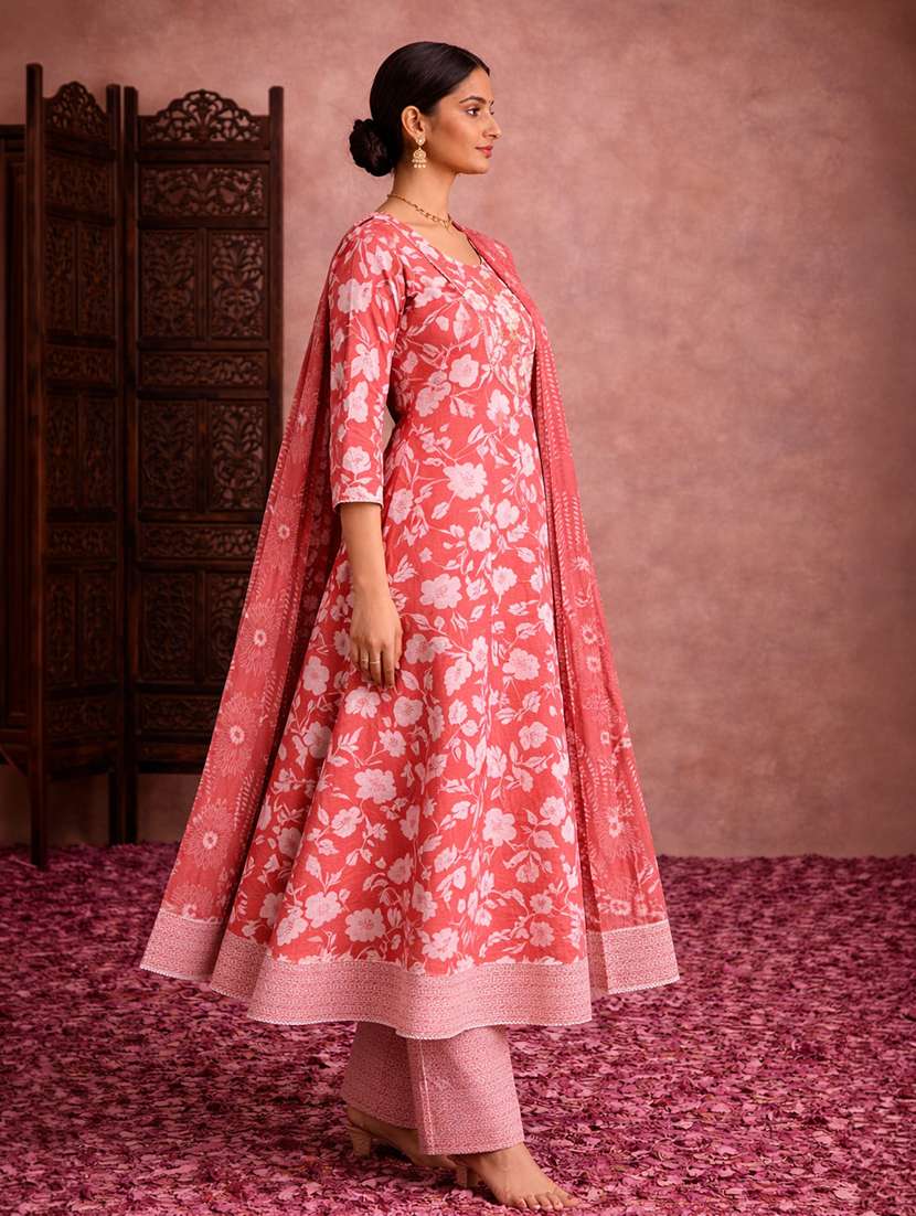 women red cotton fit & flare ethnic dress - 22463124 -  Standard Image - 2