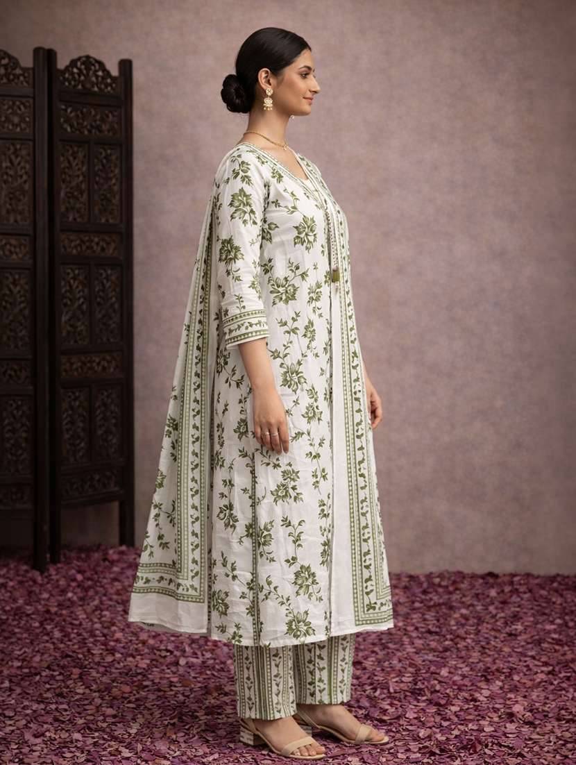 women white cotton straight ethnic dress - 22463192 -  Standard Image - 2