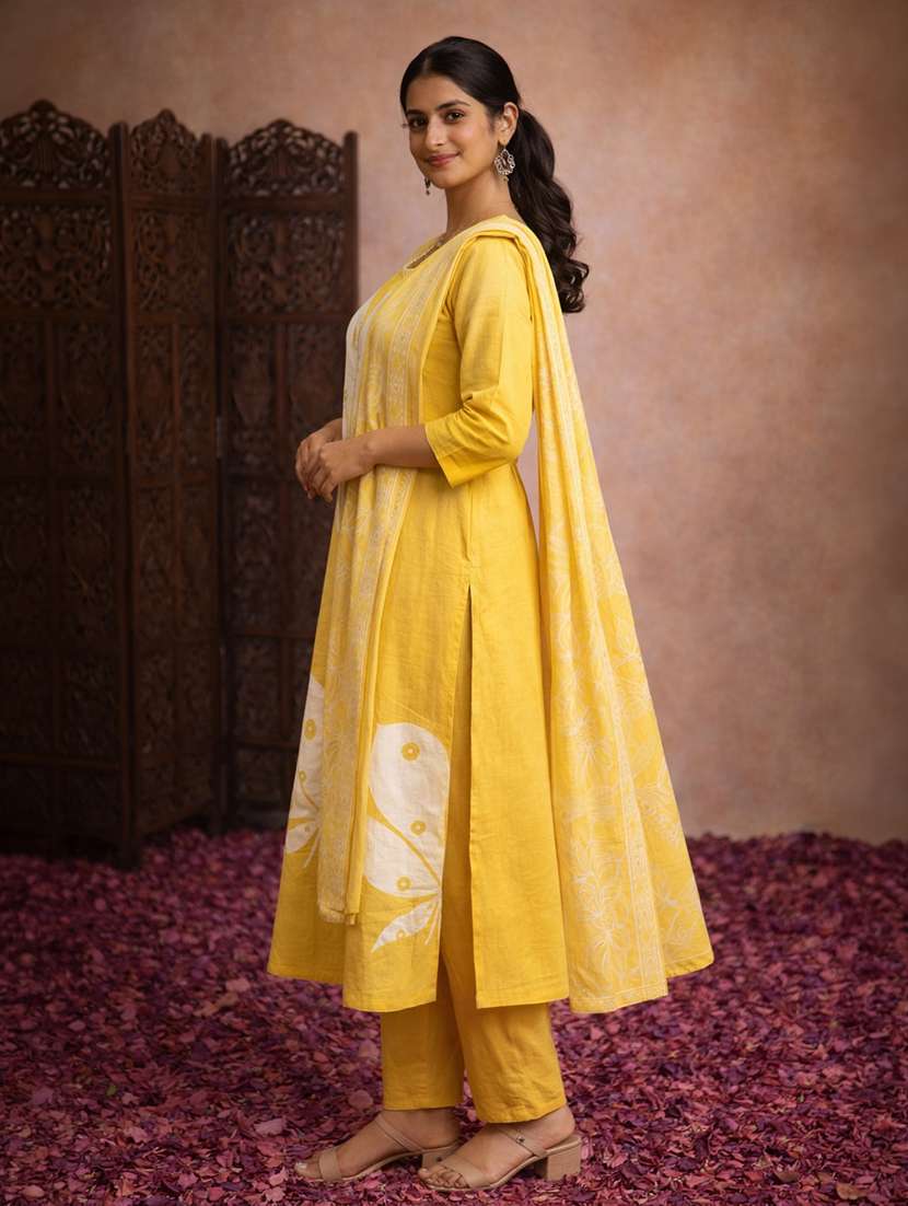 women olive cotton straight ethnic dress - 22463197 -  Standard Image - 2
