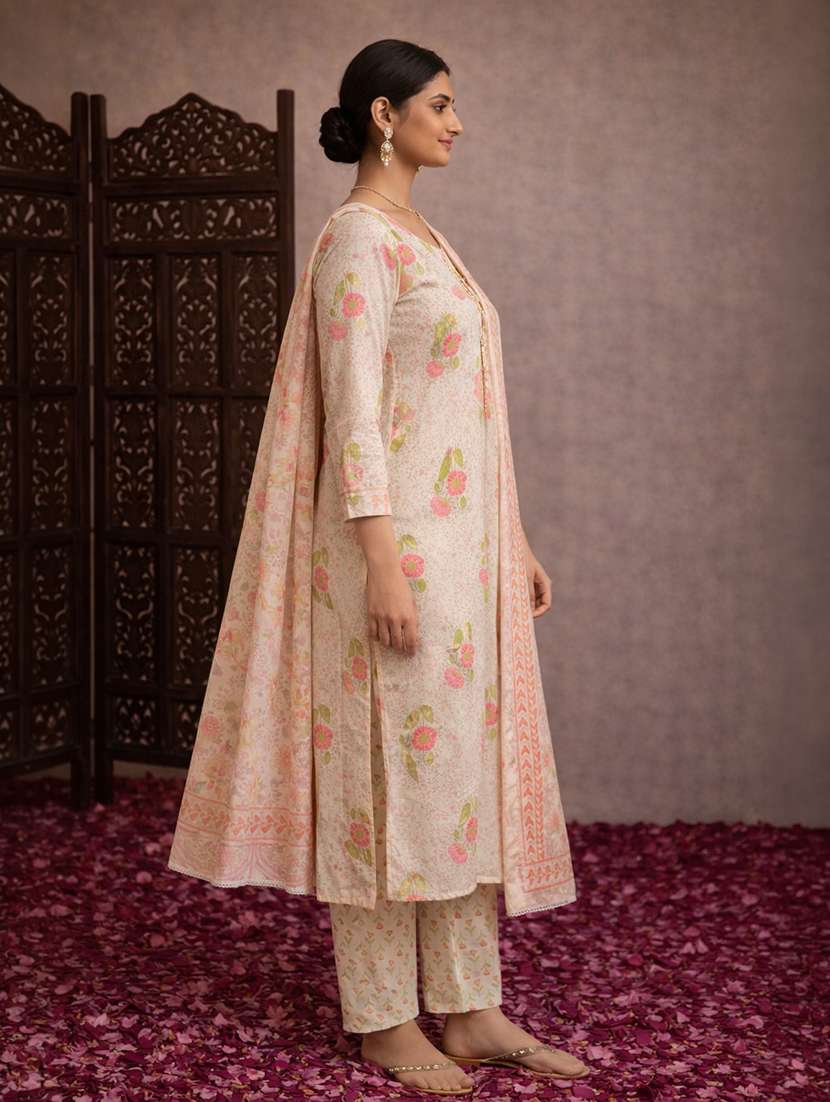 women printed lime cotton straight ethnic dress - 22463205 -  Standard Image - 2