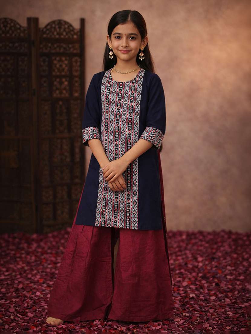 Girl Cotton Straight Kurti - 22463290 -  Standard Image - 2