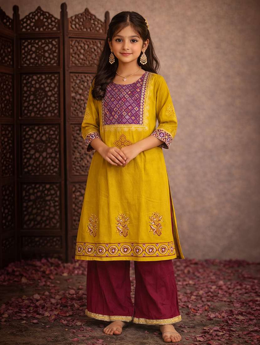 girl cotton straight kurti - 22463294 -  Standard Image - 2