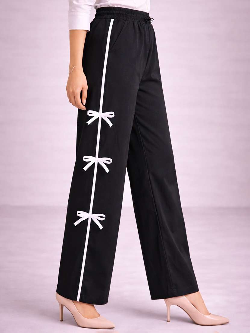 women black polyester regular track pant - 22463320 -  Standard Image - 2
