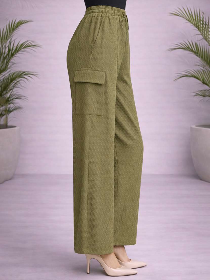 women olive nylon cargo - 22463413 -  Standard Image - 2
