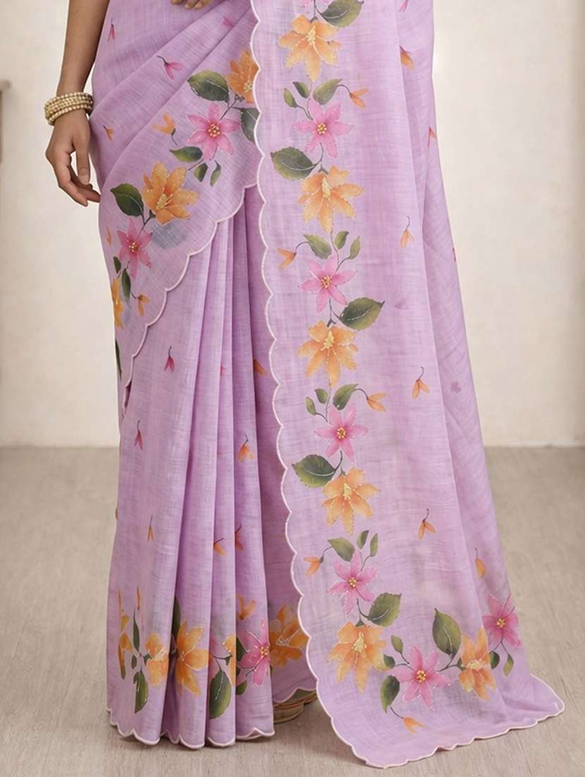 women floral printed saree with blouse - 22463444 -  Standard Image - 2