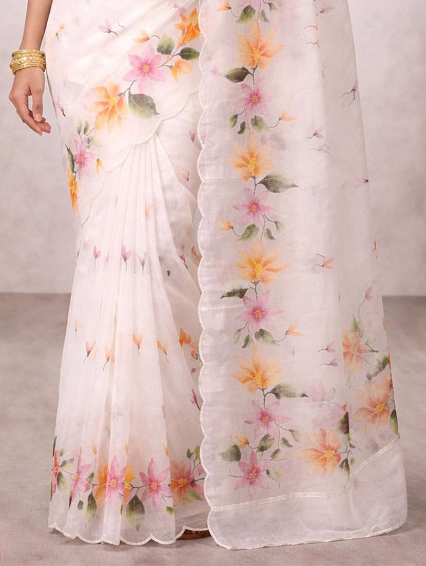 women floral printed saree with blouse - 22463450 -  Standard Image - 2
