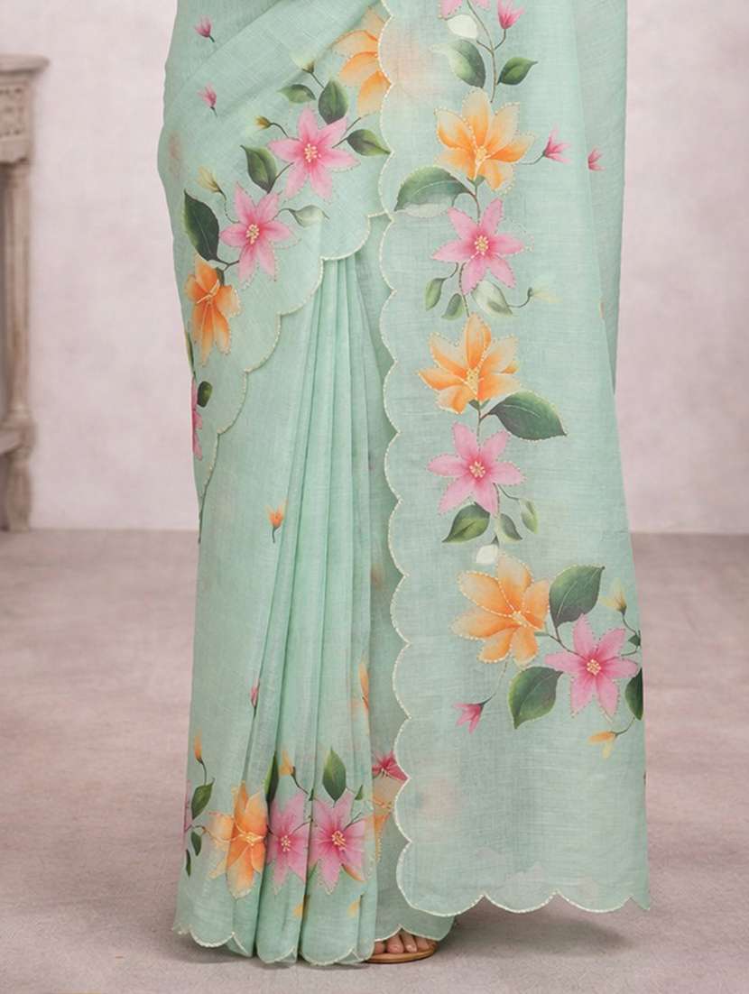 women floral printed saree with blouse - 22463451 -  Standard Image - 2