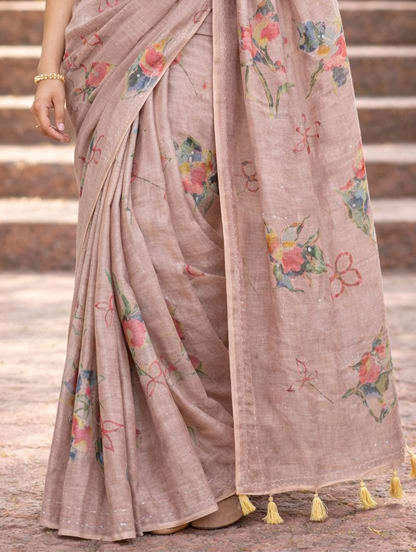 women floral printed saree with blouse - 22463459 -  Standard Image - 2