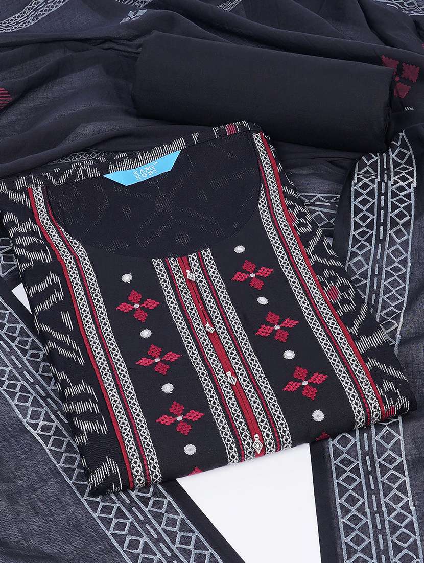 women printed unstitched suit set