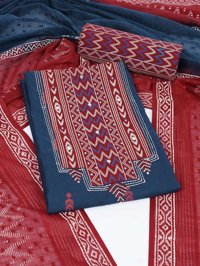 women printed unstitched suit set