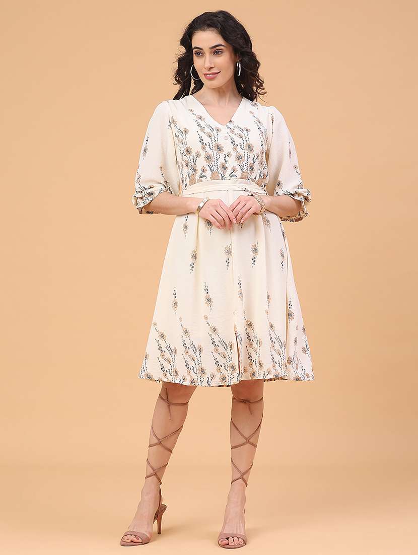 women beige cotton a-line dress - 22463612 -  Standard Image - 2