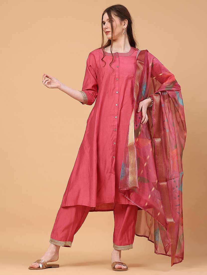 women pink kurta pant set - 22463613 -  Standard Image - 2