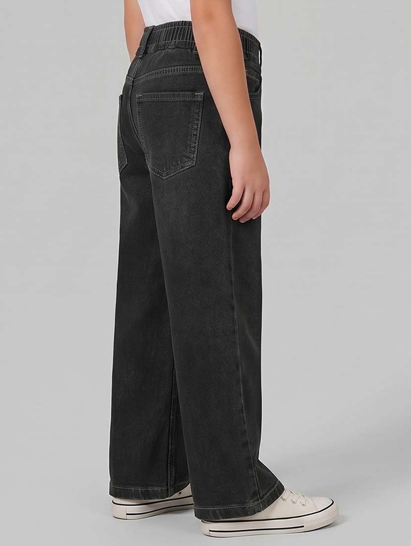 girls washed mid rise wide leg jeans - 22463814 -  Standard Image - 2