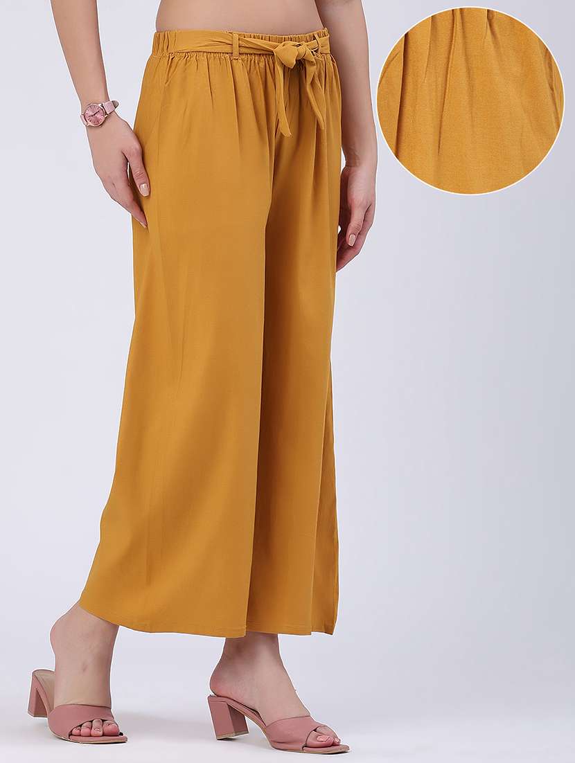 women solid high rise wide leg trouser - 22464033 -  Standard Image - 2