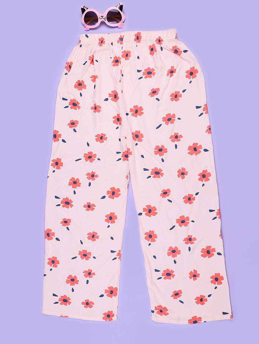 girls printed mid rise casual trouser - 22464064 -  Standard Image - 2