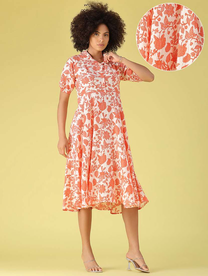 Women Printed Short Sleeves Fit And Flare Dress - 22464082 -  Standard Image - 2