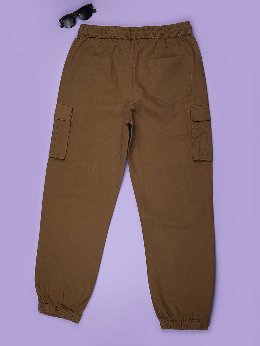 Boys Solid Mid Rise Regular Fit Jogger - 22464083 -  Standard Image - 2