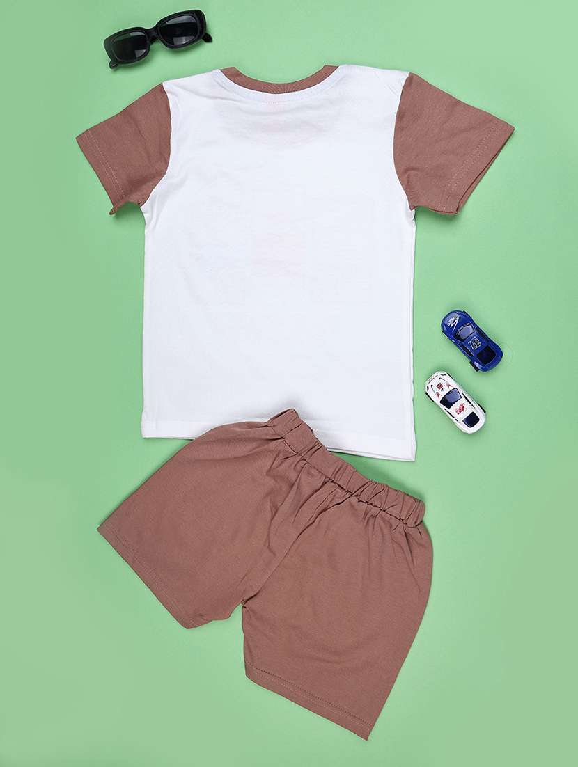 kids printed round neck t-shirt and shorts set - 22464149 -  Standard Image - 2