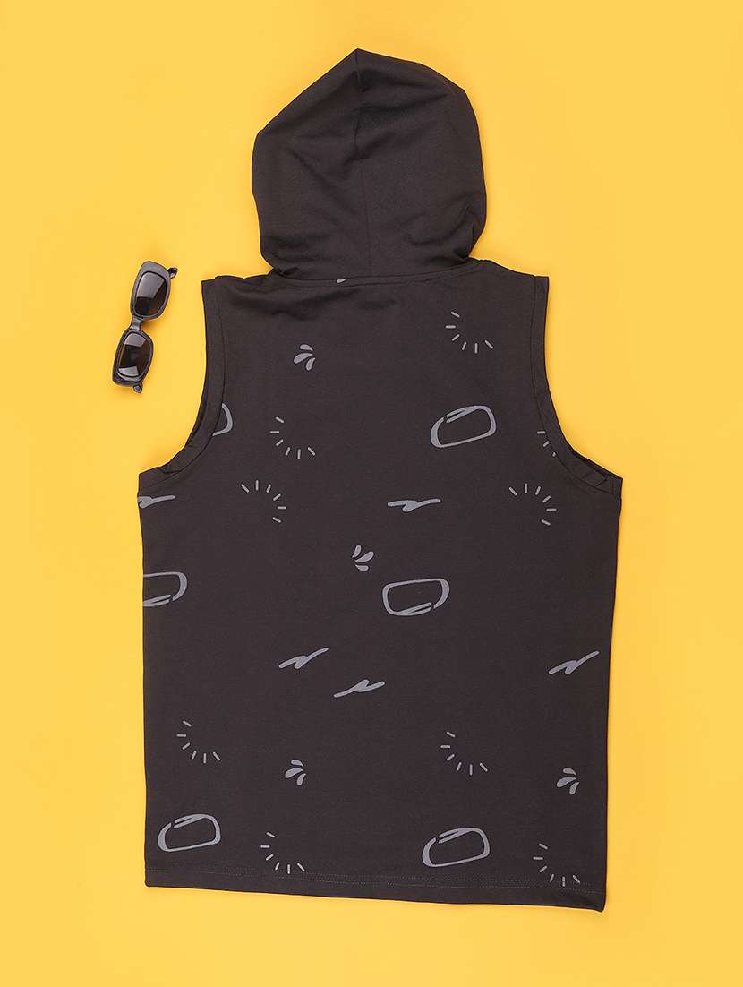 boys printed sleeveless hooded t-shirt - 22464255 -  Standard Image - 2