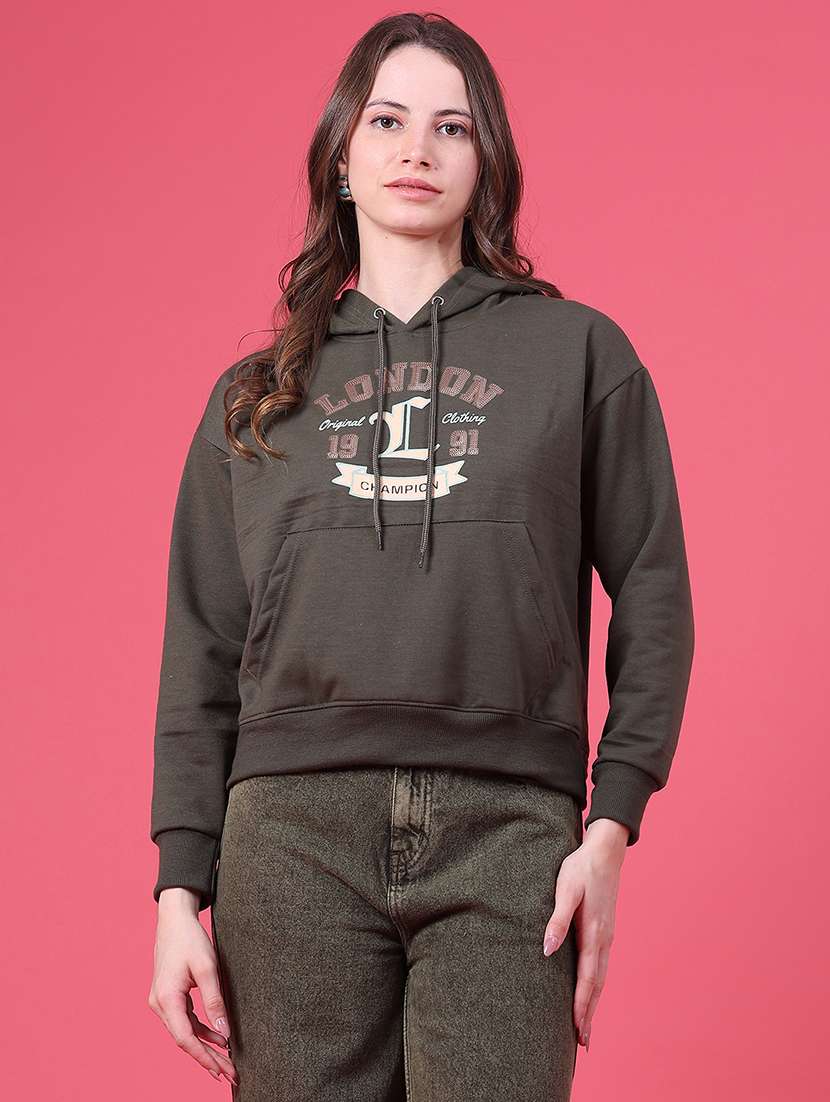 Women Printed Long Sleeves Hooded Sweatshirt - 22464265 -  Standard Image - 2
