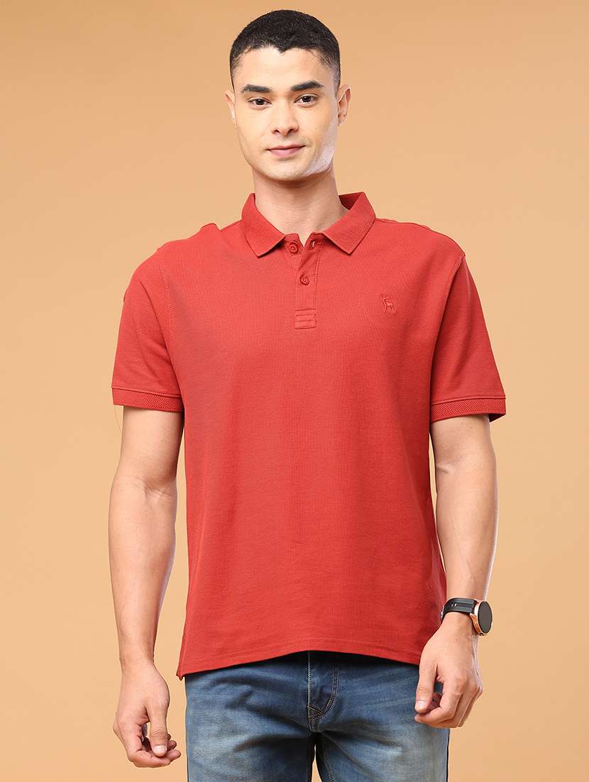 men solid short sleeve regular fit polo t-shirt