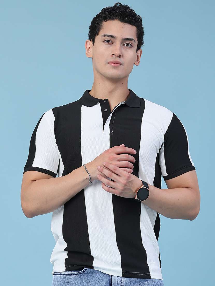 men color block short sleeve slim fit polo t-shirt - 22464546 -  Standard Image - 2