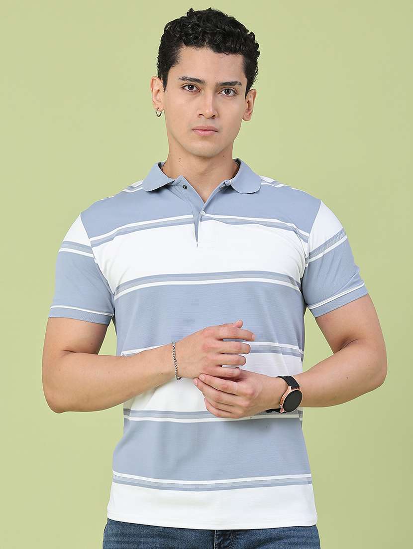 men color block short sleeve slim fit polo t-shirt - 22464551 -  Standard Image - 2