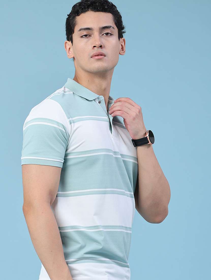 men color block short sleeve slim fit polo t-shirt - 22464556 -  Standard Image - 2