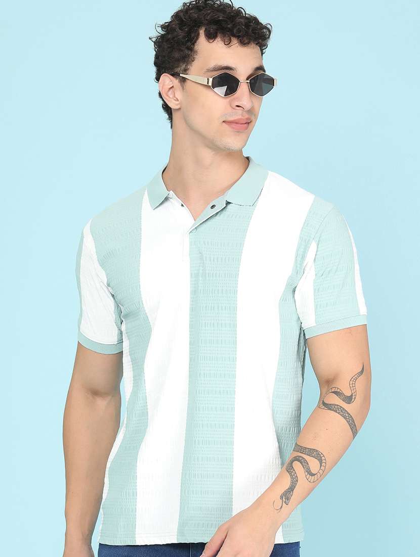 men printed short sleeves polo t-shirt