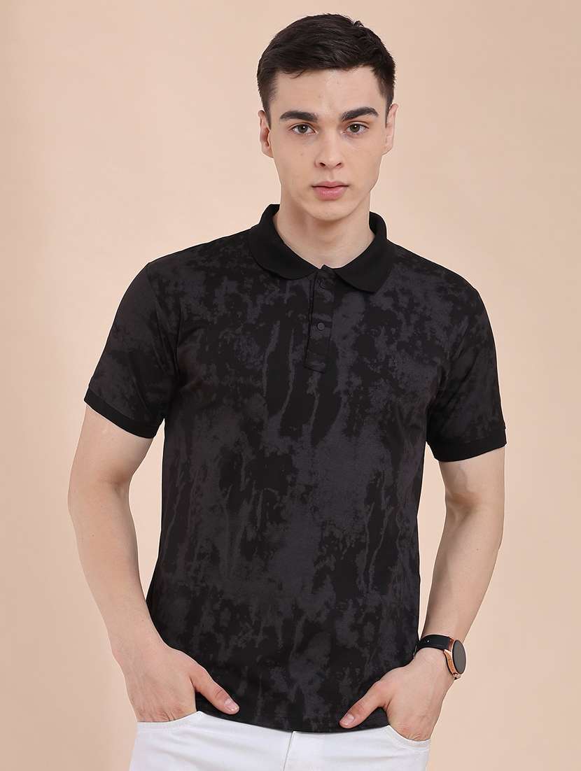 men printed short sleeve slim fit polo t-shirt - 22464592 -  Standard Image - 2