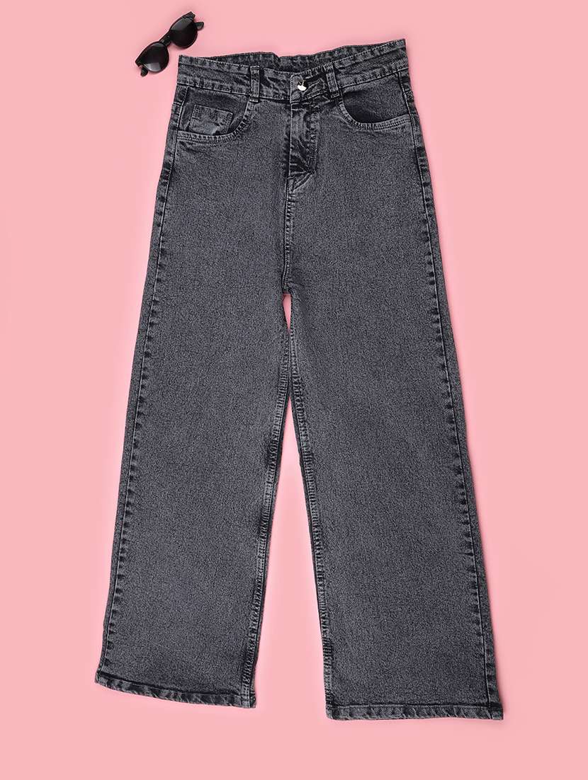 women washed mid rise straight fit jeans - 22464666 -  Standard Image - 2