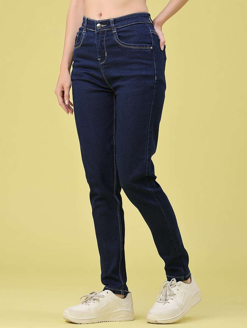 women solid high rise slim fit jeans - 22464676 -  Standard Image - 2