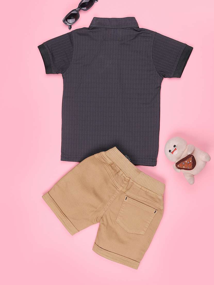 boys self design short sleeves t-shirt and shorts set - 22464754 -  Standard Image - 2