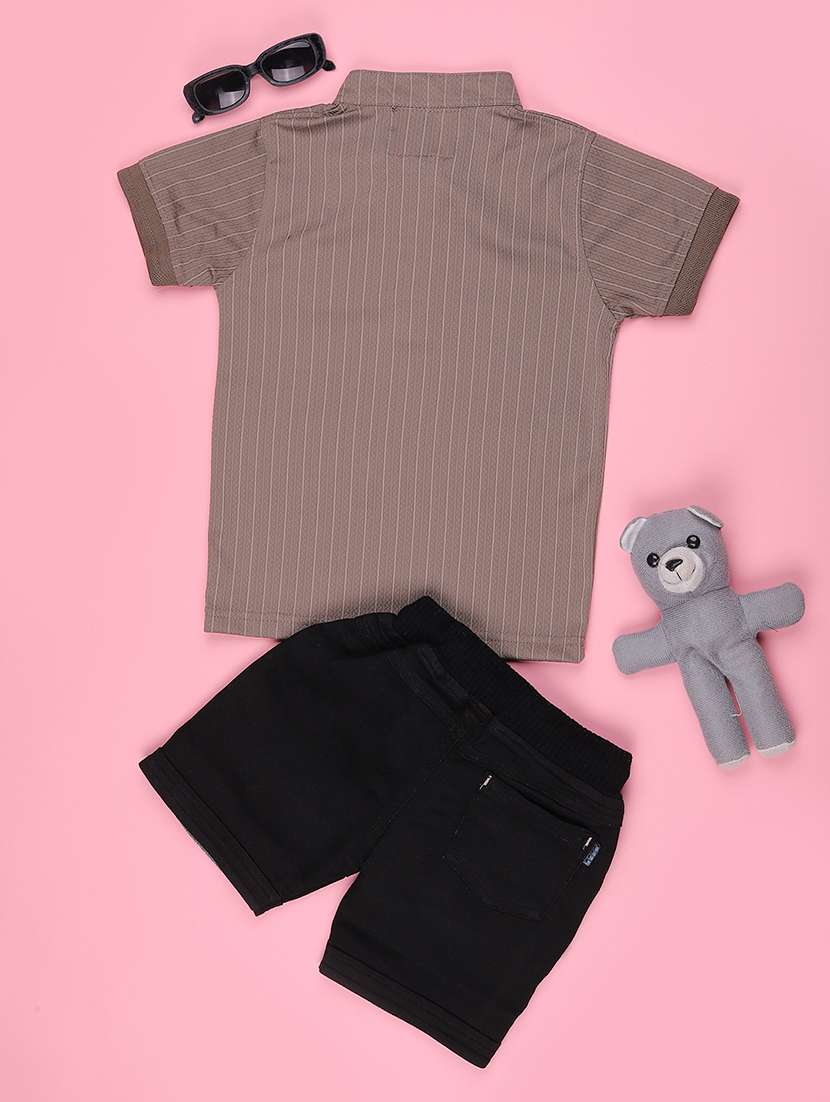 boys self design short sleeves t-shirt and shorts set - 22464759 -  Standard Image - 2