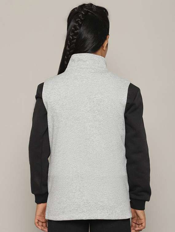 girl grey cotton regular jackets & coat - 22464937 -  Standard Image - 2