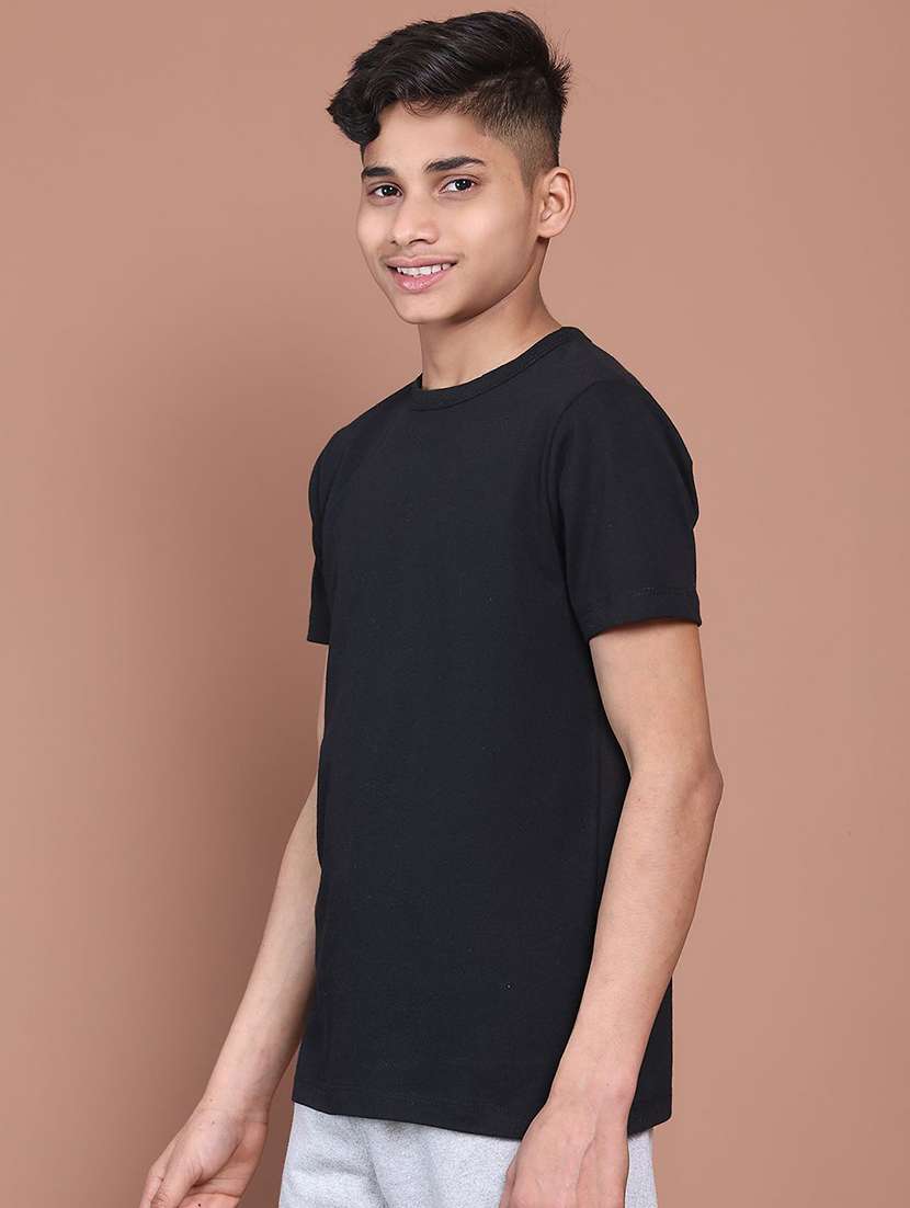 boys black cotton t-shirt - 22464960 -  Standard Image - 2