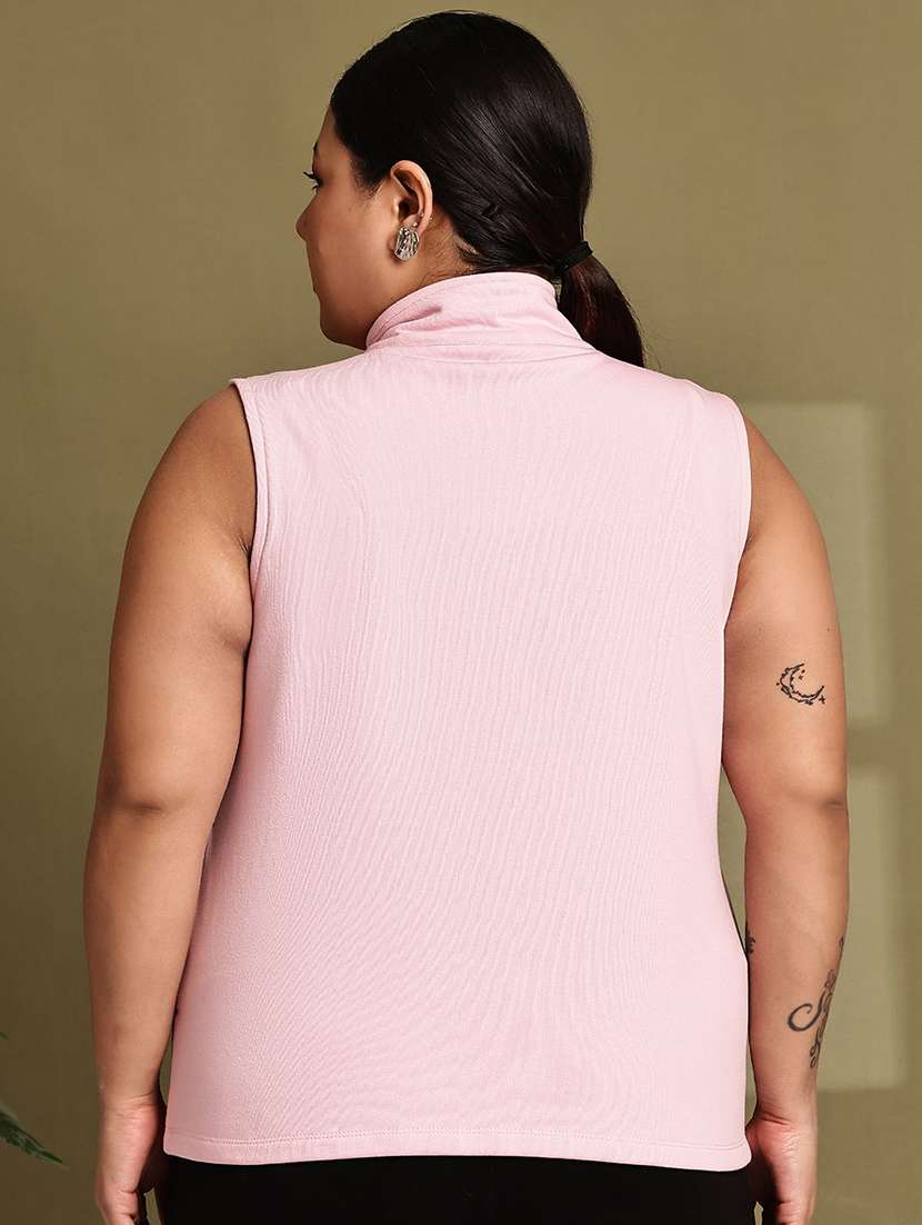 women solid pink cotton blend regular jacket - 22465010 -  Standard Image - 2