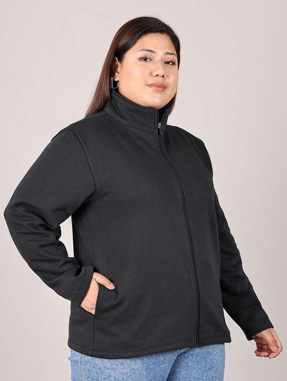 women black cotton regular jacket - 22465014 -  Standard Image - 2