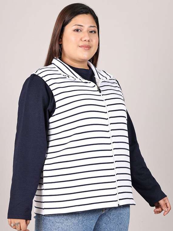 women white cotton regular jacket - 22465015 -  Standard Image - 2