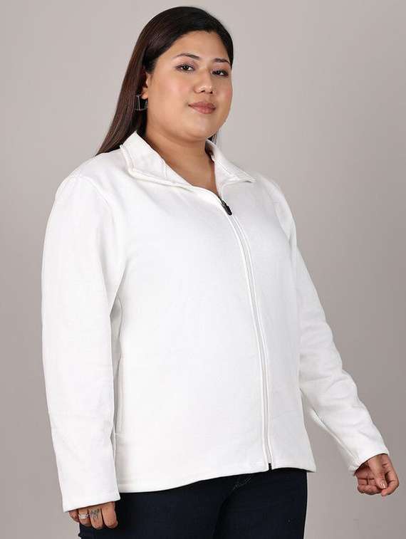 women white cotton regular jacket - 22465016 -  Standard Image - 2