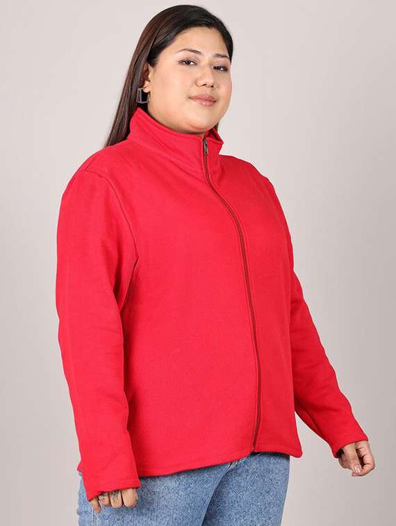 women red cotton regular jacket - 22465026 -  Standard Image - 2