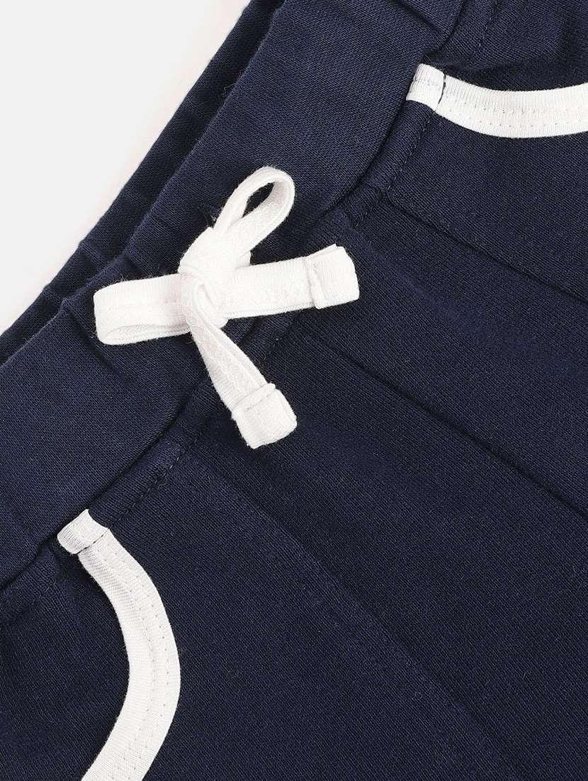 Girls Solid Navy Blue Cotton Shorts Shorts And Three-fourth - 22465032 -  Standard Image - 2