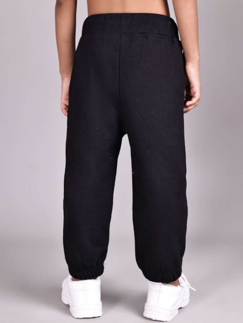boys black cotton plain jogger - 22465064 -  Standard Image - 2